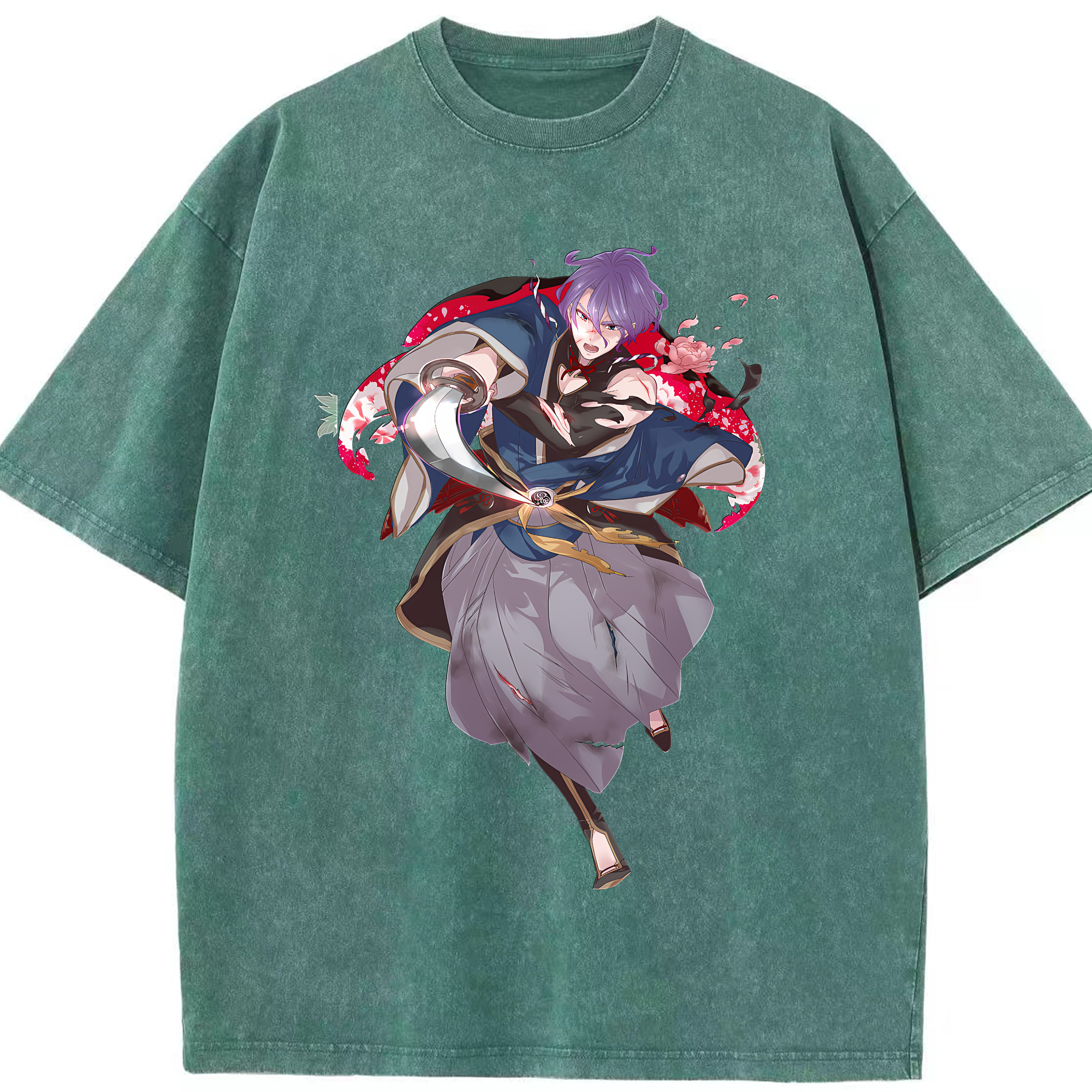 （画像用） 刀剣乱舞 Touken Ranbu 綿100% ヴィンテージ風 半袖Tシャツ（フロントプリント）